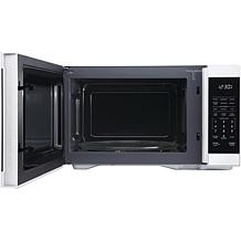 Almo 1.1 Cubic Foot White Countertop Microwave Oven