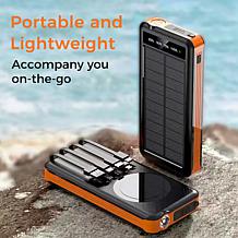 Alpha Digital 10000mAh Solar Power Bank with Wireless Charging