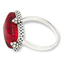 Amber Extraordinaire Sterling Silver East-West Rectangular Ring