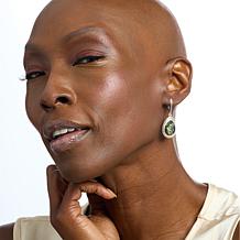 Amber Extraordinaire Sterling Silver Green Amber Pear Drop Earrings