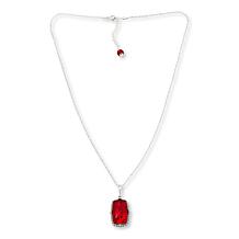 Amber Extraordinaire Sterling Silver Rectangular Pendant and 18" Chain