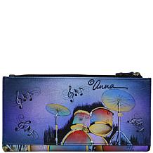 Anna by Anuschka Hand Painted Leather Bi Fold Clutch Wallet