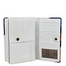 Anna by Anuschka Hand Painted Leather Organizer Wallet Crossbody