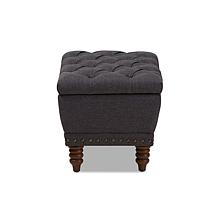 Annabelle Fabric Upholstered Button-Tufted Storage Ottoman