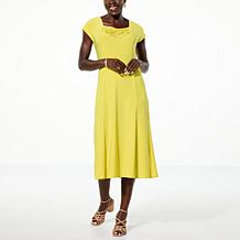 Antthony 2-piece Crocheted Accent Midi Dress & Shrug Set