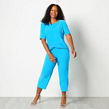 Antthony 2-piece Embellished Top and Cropped Pant Set
