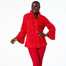 Antthony Embellished Rosette Button-Front Jacket