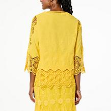 Antthony Embroidered Crochet Detail Woven Tunic