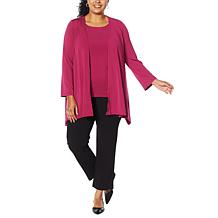 Antthony Long-Sleeve Handkerchief Hem Flowy Cardigan