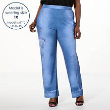 Antthony Printed Denim Studio Stretch Pull-On Pant