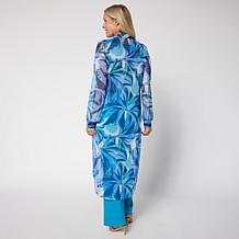 Antthony Printed Mesh Shirttail Hem Duster