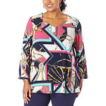 Antthony Printed Sweetheart Neck Top