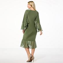 Antthony Ruffled Sleeve Midi Dress