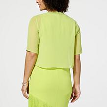 Antthony Short-Sleeve Chiffon Bolero