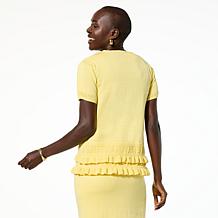 Antthony Short-Sleeve Ruffled Hem Top