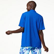Antthony Short-Sleeve Textured Plissé Cardigan