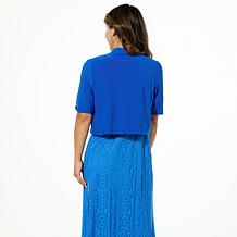 Antthony Studio Knit Short-Sleeve Shrug with Grommet Detail