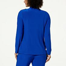 Antthony Studio Stretch Knit Military Jacket with Button Trim