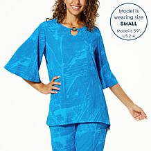 Antthony Textured Knit Dolman-Sleeve Relaxed Top