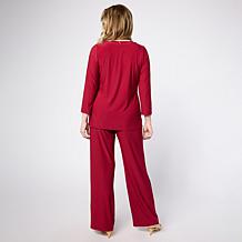 Antthony Twist Neckline Beaded Neck Top and Pant Set