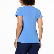 Antthony V-Neck Top with Decorative Button Detail