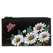Anuschka Hand-Painted Leather Bifold Snap Organizer Wallet