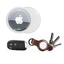 Apple AirTag 4-pack Bundle with Keychains, Luggage Tag & Voucher | HSN