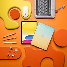 Apple iPad 11" Yellow 128GB Tablet with Ombre Case & Keyboard
