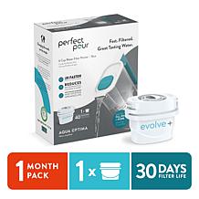 Aqua Optima Perfect Pour 6 Cup Water Filter Pitcher, 1 Filter