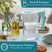 Aqua Optima Perfect Pour 6 Cup Water Filter Pitcher, 3 Filters