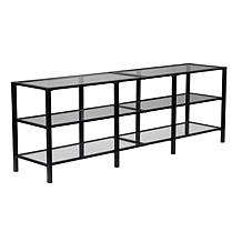 Ari Metal and Glass TV Stand - Black