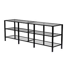Ari Metal and Glass TV Stand - Black