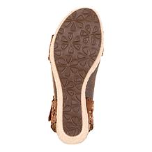 "As Is" Aetrex® Sydney Cut-Out Leather Espadrille Wedge Sandal