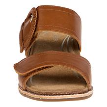 "As Is" Aetrex® Tatiana Adjustable Leather Block Heel Sandal