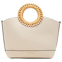"As Is" Anne Klein Solid Tote with Straw Handle