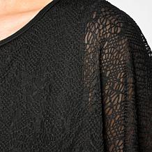 "As Is" Antthony 2-piece Fishnet Overlay Top & Wide-Leg Pant