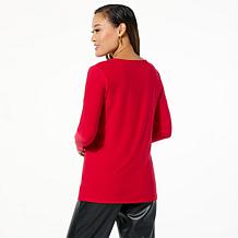 "As Is" Antthony Embellished Long-Sleeve Heat Seal Top