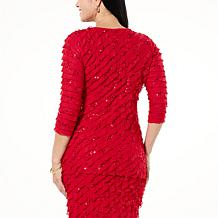 "As Is" Antthony Lady Luxe Ruffle Knit Blouse with Sequins