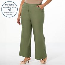 "As Is" Antthony Modern Essential Wide-Leg Pull-On Trouser