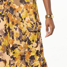 "As Is" Antthony Printed Studio Stretch Knit Cargo Midi Skirt