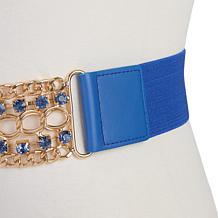 "As Is" Antthony Rhinestone Embellishment Chain Stretch Belt