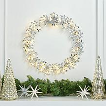 "As Is" august & leo 22" LED Jeweled Wreath