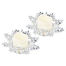 "As Is" august & leo Jeweled Leaf Candle Holder - Set of 2 