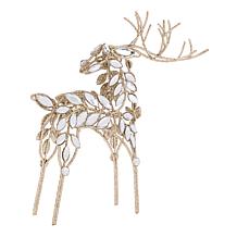"As Is" august & leo Jeweled Reindeer Décor 3-piece Set with Gift B...