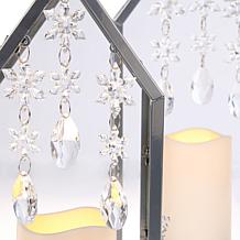 "As Is" august & leo Snowflake & Crystal Metal Lantern - Set of 2