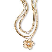 "As Is" BAUBLEBAR Goldtone 3-Row Layered Pendant Necklace