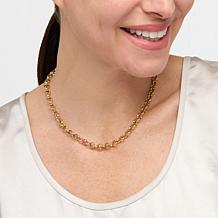 "As Is" Bellezza 17" Bronze Polished Rolo-Link Chain Necklace