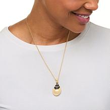 "As Is" Bellezza Bronze Black Spinel Sea Life Pendant with 20" Chain