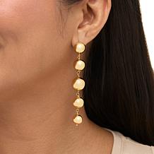 "As Is" Bellezza Bronze Chain-Link Ball Drop Earrings