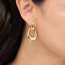"As Is" Bellezza Bronze Oval Doorknocker Drop Earrings